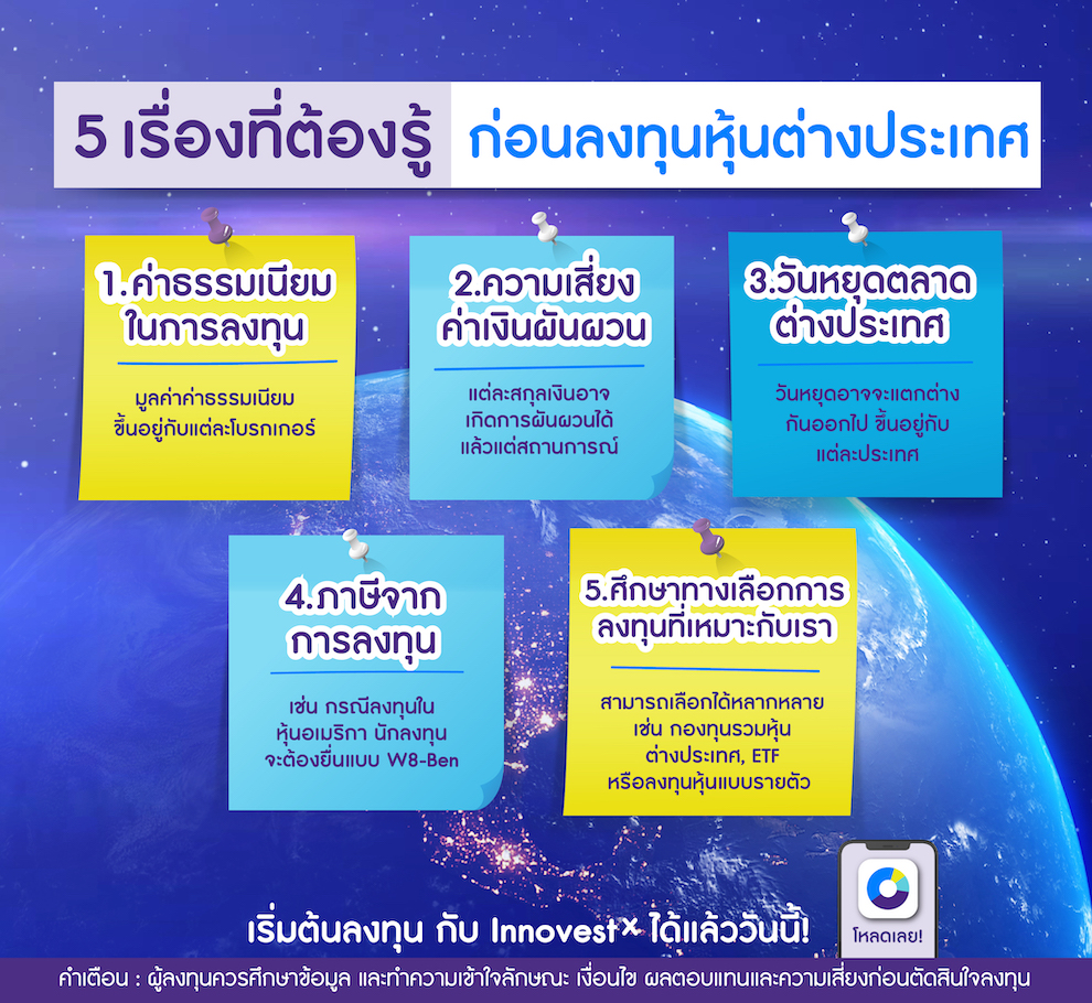 5 เรื่องที่ต้องรู้ก่อนลงทุนหุ้นต่างประเทศ